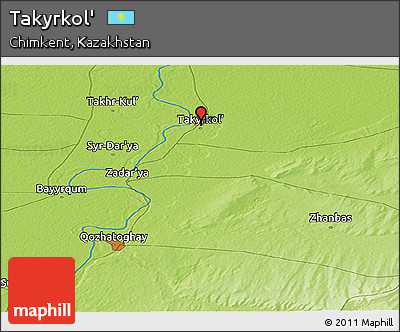 Physical Panoramic Map of Takyrkol'
