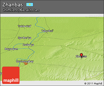Physical Panoramic Map of Zhanbas