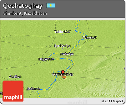 Physical Panoramic Map of Qozhatoghay