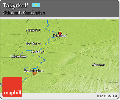 Physical Panoramic Map of Takyrkol'