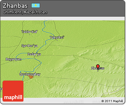 Physical Panoramic Map of Zhanbas