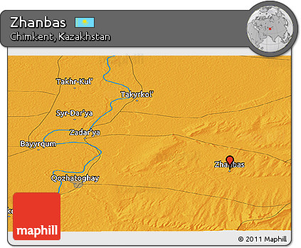 Political Panoramic Map of Zhanbas