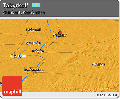 Political Panoramic Map of Takyrkol'