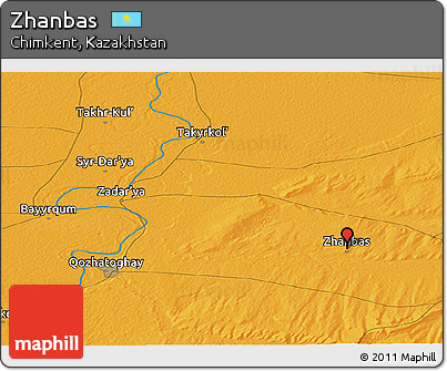 Political Panoramic Map of Zhanbas