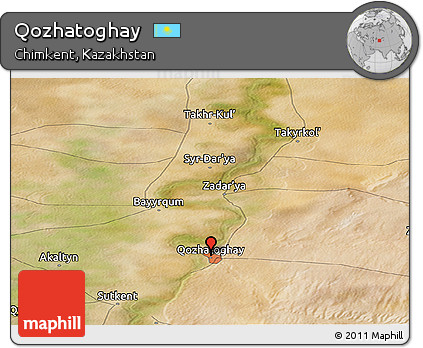 Satellite Panoramic Map of Qozhatoghay