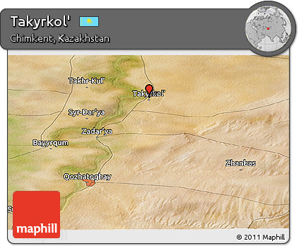 Satellite Panoramic Map of Takyrkol'