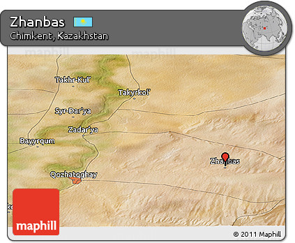 Satellite Panoramic Map of Zhanbas