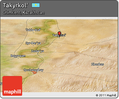 Satellite Panoramic Map of Takyrkol'