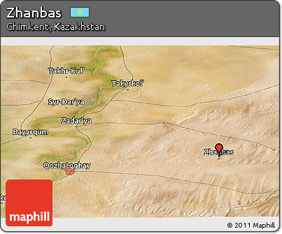 Satellite Panoramic Map of Zhanbas