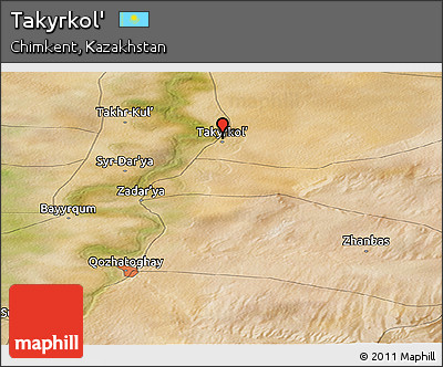 Satellite Panoramic Map of Takyrkol'