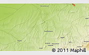 Physical 3D Map of the area around 42° 9' 30" N, 68° 55' 30" E
