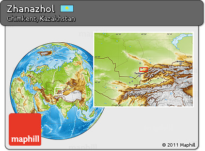 Physical Location Map of Zhanazhol