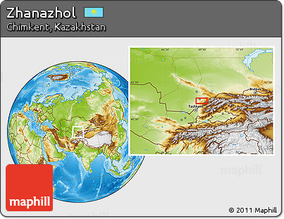 Physical Location Map of Zhanazhol