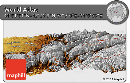 Physical Panoramic Map of the Area around 42° 9' 30" N, 70° 37' 30" E
