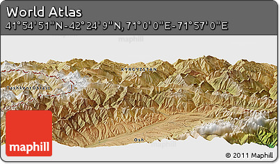 Satellite Panoramic Map of the Area around 42° 9' 30" N, 71° 28' 29" E