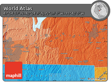 Political Map of the Area around 42° 9' 30" N, 72° 10' 30" W