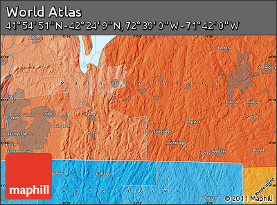 Political Map of the Area around 42° 9' 30" N, 72° 10' 30" W