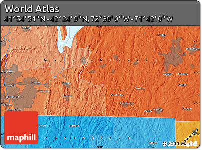 Political Map of the Area around 42° 9' 30" N, 72° 10' 30" W