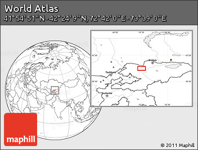 Blank Location Map of the Area around 42° 9' 30" N, 73° 10' 30" E