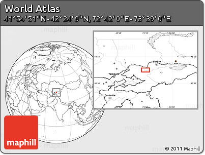 Blank Location Map of the Area around 42° 9' 30" N, 73° 10' 30" E