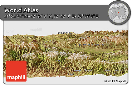 Satellite Panoramic Map of the Area around 42° 9' 30" N, 73° 10' 30" E