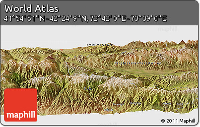 Satellite Panoramic Map of the Area around 42° 9' 30" N, 73° 10' 30" E