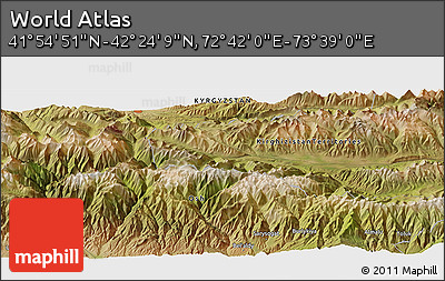Satellite Panoramic Map of the Area around 42° 9' 30" N, 73° 10' 30" E