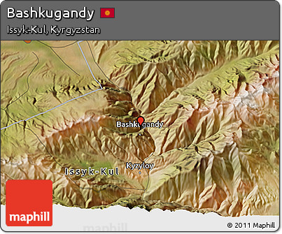 Satellite 3D Map of Bashkugandy