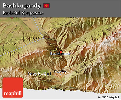 Satellite 3D Map of Bashkugandy