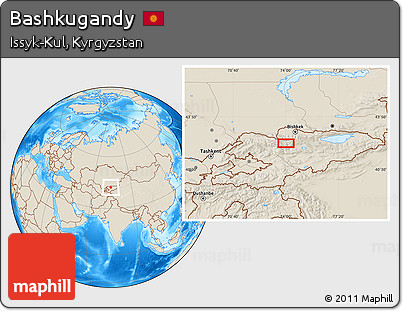 Shaded Relief Location Map of Bashkugandy