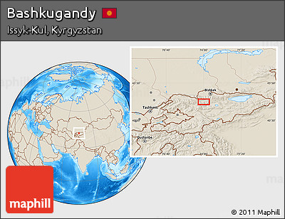 Shaded Relief Location Map of Bashkugandy