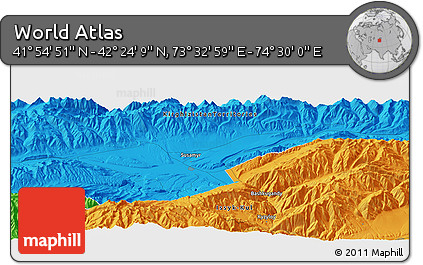 Political Panoramic Map of the Area around 42° 9' 30" N, 74° 1' 30" E