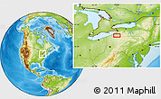 Physical Location Map of Jamestown