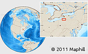 Shaded Relief Location Map of the area around 42° 9' 30" N, 78° 58' 29" W