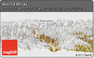 Satellite Panoramic Map of the Area around 42° 9' 30" N, 80° 49' 29" E