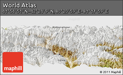 Satellite Panoramic Map of the Area around 42° 9' 30" N, 80° 49' 29" E