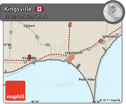 Map Of Kingsville Ontario Free Shaded Relief Map Of Kingsville