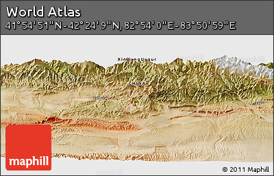 Satellite Panoramic Map of the Area around 42° 9' 30" N, 83° 22' 30" E