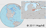 Gray Location Map of the area around 42° 9' 30" N, 83° 13' 29" W