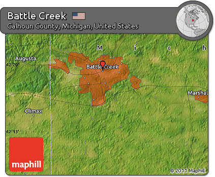 Satellite Map of Battle Creek