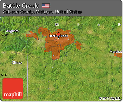 Satellite Map of Battle Creek
