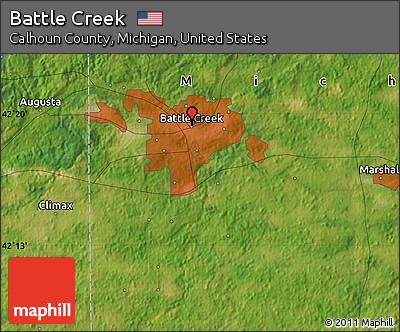 Satellite Map of Battle Creek