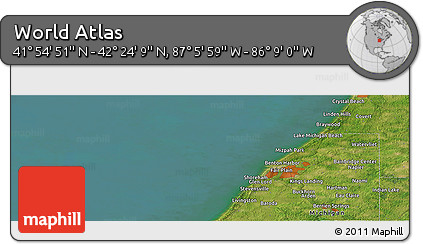 Satellite Panoramic Map of the Area around 42° 9' 30" N, 86° 37' 30" W