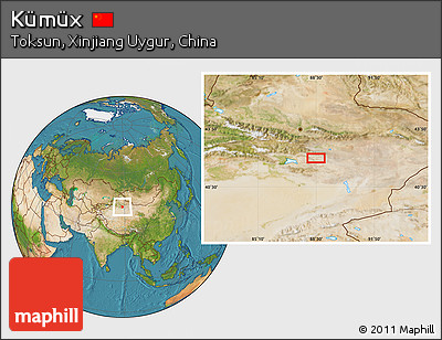 Satellite Location Map of Kümüx