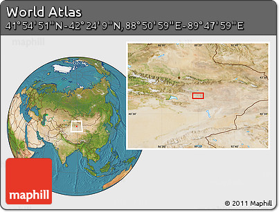 Satellite Location Map of the Area around 42° 9' 30" N, 89° 19' 29" E