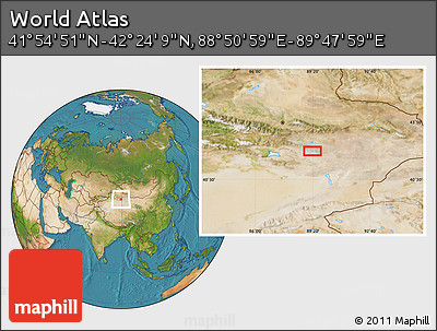 Satellite Location Map of the Area around 42° 9' 30" N, 89° 19' 29" E