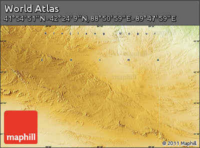 Physical Map of the Area around 42° 9' 30" N, 89° 19' 29" E