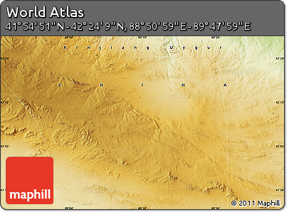 Physical Map of the Area around 42° 9' 30" N, 89° 19' 29" E