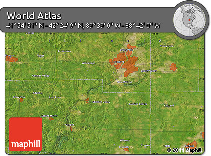 Satellite Map of the Area around 42° 9' 30" N, 89° 10' 30" W
