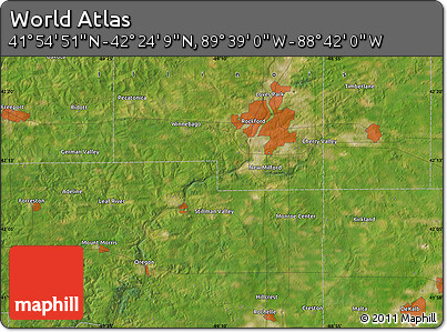 Satellite Map of the Area around 42° 9' 30" N, 89° 10' 30" W
